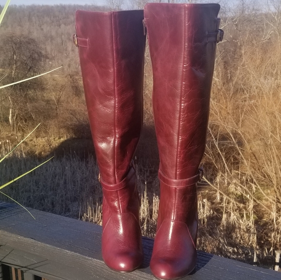 Fitzwell Shoes - Sangria Knee High Boots